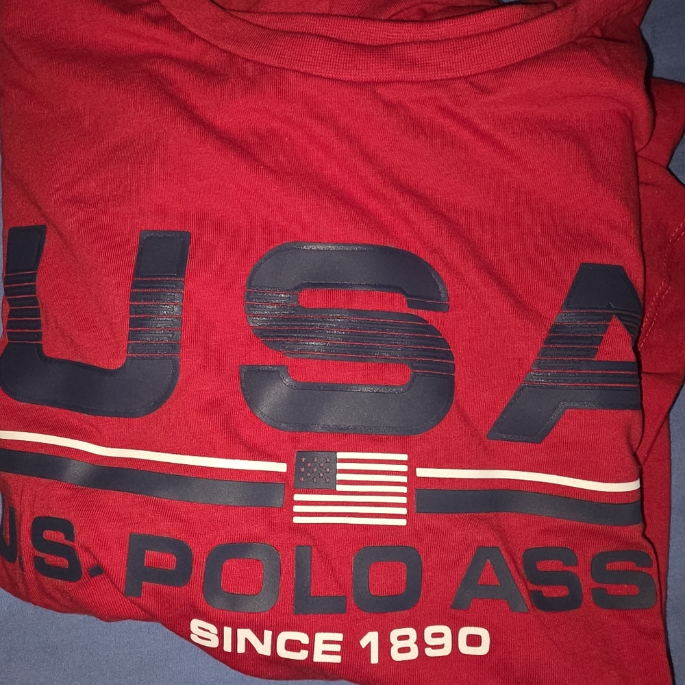 U.S. Polo Assn. Mens Red Graphic Polo Shirt